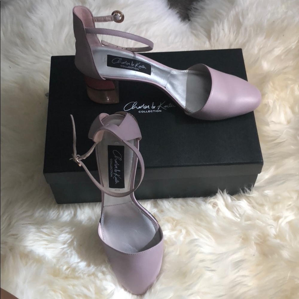 Charles&Keith heels/covered/ankle strap.